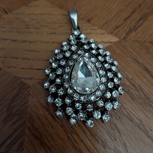 Dazzling Silver Crystal Teardrop Necklace